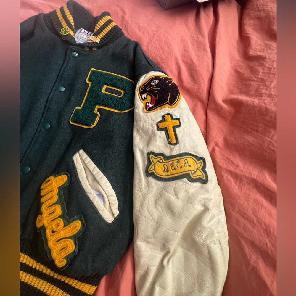 Vintage Delong Varsity Letterman Jacket Peoria Panthers 97 View 4